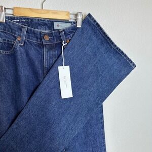 AG Adriano Goldschmied Angeline Mid Rise Flare Jeans Dark Indigo 24 NWT Japan